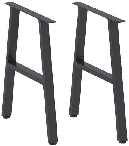 Heavy Duty Table Legs Set (2 PCS, H72.5cm x W60cm) - Industrial H Shape DIY Furniture Legs for Coffee Table, Office Table, Breakfast Bar, Stand Bench (Non-Integrated)