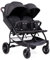 DREAMADE Geschwisterwagen, Doppelkinderwagen Baby & Kleinkind, Zwillingswagen Faltbar, Buggy mit Doppelsitz, Kinderwagen für 2 Kinder (Schwarz)
