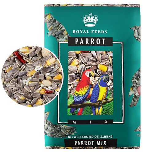 Parrot Mix 5 Lbs, Premium Parrot Food, Nutrient-Rich Blend Birdseed, Supports Energy, Growth & Digestive Health, Tasty and Enjoyable Mix Parrot Food for Healthy & Balanced Diet