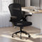 naspaluro Office Desk Ergonomic Chairs with Flip-up Armrests Mid-Back Computer Chair with Lumbar Support Mesh Chairs for Home Office (Storage Backrest, Black)