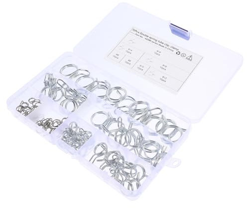 Yardenfun 70stücke Schlauchklemmen Silikonschlauchschellen Federschellen Für Kraftstoffleitungen Motorrad Und Automobil Kleine Schlauchbefestigungen Aus Stahl