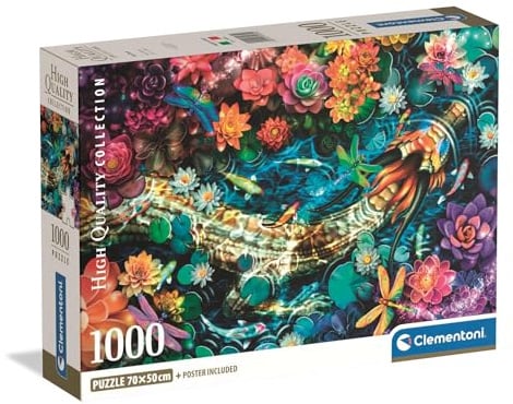 Clementoni Puzzle Koi im Fluss 1000 Teile Erwachsene - HQ Collection - 70 x 50 cm - Anspruchsvolles Puzzle 14-99 Jahre - 39939