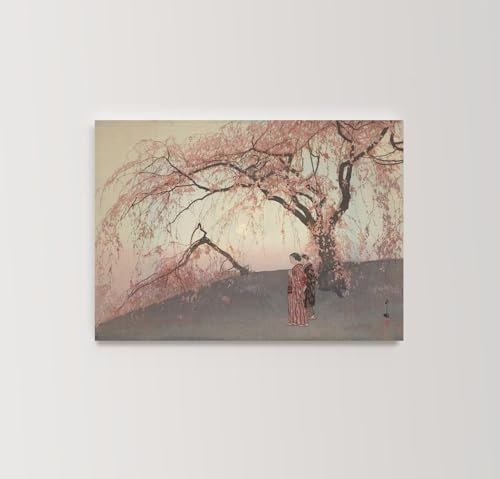 Hiroshi Yoshida Kumoi Cherry Trees No2 | Woodblock Landscape Poster, Vintage Mount Yoshino Osaka Print, Japanese Wall Art, Home Decor