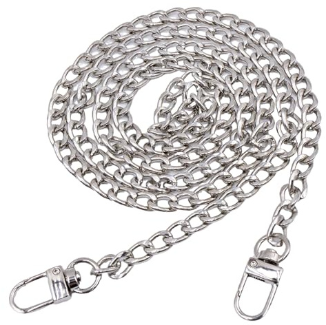 pangutheos Cadenas para Bolsos, 120cm Metal Correas de Hombro, Plata