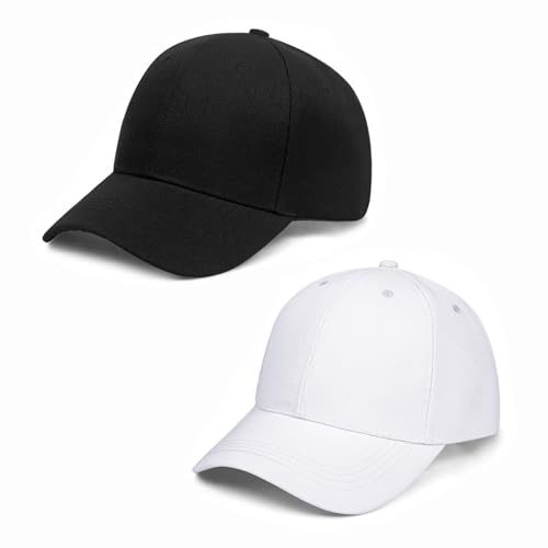 ATSNOSH 2 Stück Baseballkappe für Damen und Herren, Sommer, Sonnenschutz, Baseballkappe, verstellbar, Sport, Outdoor, Sunhat