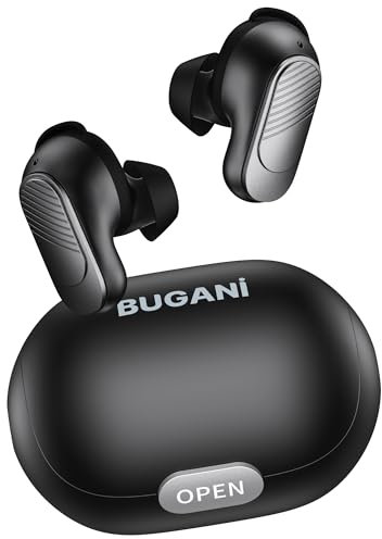 BUGANI Cuffie Bluetooth In-Ear, Auricolari Bluetooth 5.3 True Wireless, Earbuds In-Ear Con Cancellazione del Rumore ENC, IPX6, Bassi Profondi 24 Ore, Fit Ergonomico, Controlli Touch, Nero