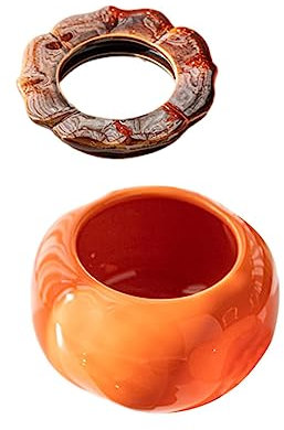 TOYANDONA Pot De Fleurs en Céramique De Kaki Pot Hydroponique Créatif pour Plantes D'intérieur Petit Modèle pour Maison Et Bureau Décoration Élégante Et Solide Et Fleurs