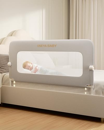 Sponda per letto per bambini, 150 cm, spessa sponda per letto per bambini, extra alta, altalena verso il basso per bambini, protezione per ringhiera laterale per letto doppio, matrimoniale, king size