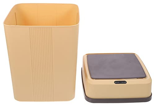 VILLFUL Automatic Induction Waste Bin Contactless Smart Garbage Can for Kitchen Office Home Capacity Battery Powered Khaki Color