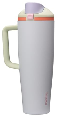 Owala FreeSip Tumbler - Stainless Steel - 40oz - Beach House | Acero inoxidable con aislamiento| Tapa antiderrames con botón | Rosca doble – para beber con la izquierda o la derecha