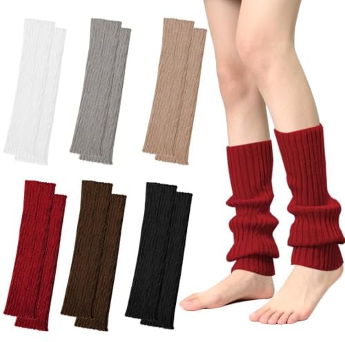HuaMuDM Beinwärmer Damen,6 Pcs Stulpen Winter Beinwärmer