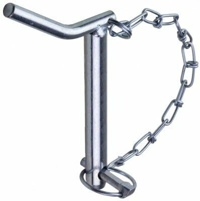 Sicherungsbolzen mit Kette und Klappstecker - Splint - Sicherungssplint - Bolzen - Oberlenker - Steckbolzen - galv. verzinkt verschiedene Ausführungen (25 x 175 Millimeter)