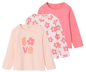 Vertbaudet 3er-Pack Mädchen Shirts mit Print Basic rosa 146/152