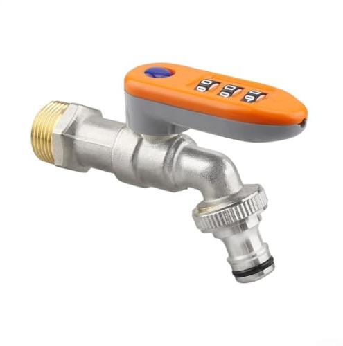 Rubinetto da giardino in ottone per esterni con serratura a combinazione, rubinetto dell'acqua antifurto, per casa e vacanze, design antigelo resistente alle intemperie
