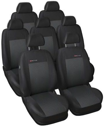 Mossa Passgenaue Sitzbezüge passend für Seat Alhambra II Van 2010-2020 2E3 | mit Kindersitzen in den hinteren Sitzen