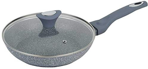 Klausberg Granit Pfanne Bratpfanne mit Deckel (24cm)