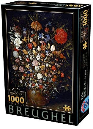 D-Toys Puzzle 5947502875840/BR 05 Puzzle 1000 pcs Breughel The Elder Flowers in a Wooden Vessel, Multicolor