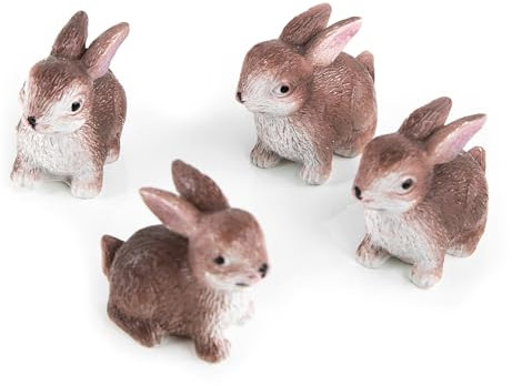 Logbuch-Verlag 4 kleine Osterhasen Hasen Figuren 4 cm Ostern Deko Geschenk mini Ostergeschenk Kinder Kollegen