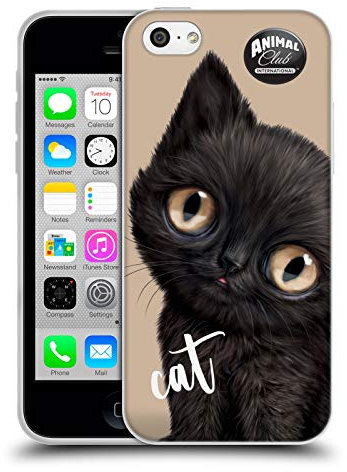 Head Case Designs Officially Licensed Animal Club International Black Cat Faces Soft Gel Case Compatible With Apple iPhone 5c