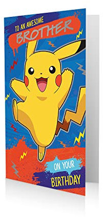 Danilo Promotions Limited Danilo Promotions Geburtstagskarte für Bruder, Pokemon-Geburtstagskarte, 22,9 x 12,7 x 5,1 cm, mehrfarbig