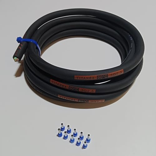10m H07RN-F 3G2,5 3x2,5mm² Schwere Gummischlauchleitung Gummikabel Elektrokabel Baustellenkabel Gummileitung Schwarz