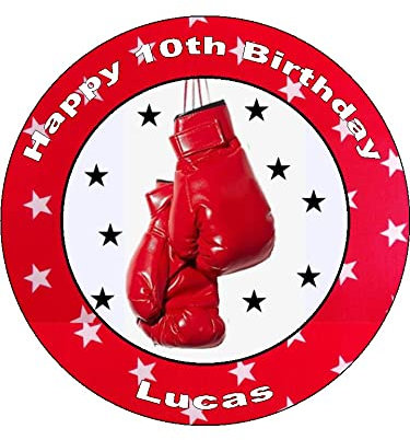 Snowflakes Cake Toppers Boxing Gloves Personalised Pre Cut Icing Cake Topper (7.5