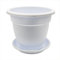 CABLEPELADO - Maceta 50cm - Maceta Plastico 50 cm - Fabricado en PP Apto balcón, jardín, Patio, Interior - Macetero rendondo 50 cm + Plato macetero de plastico - Blanco