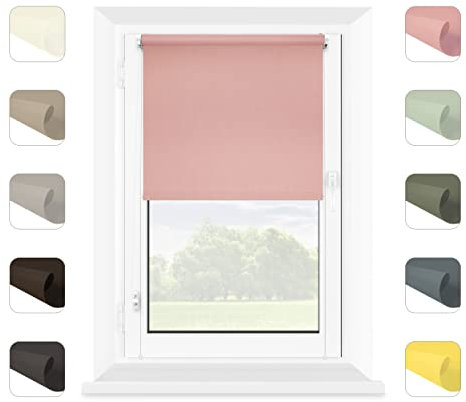 MARDOM Klemmfix Rollo Ohne Bohren für Fenster - Mini Rollos für Innen (Rosa, 60x215 cm (Stoffbreite: 56))