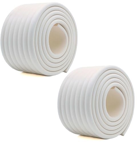 Multifunctional Furniture Edge Wall Corner Guard Rice White 2m x 2 | high density NBR bumper, 2pcs of 2m x 8cm x 0.8cm, easy cut