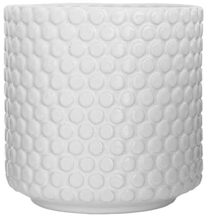 Nordring Retro Übertopf Vintage Pflanztopf für Zimmerplanzen Blumentopf Dotty L (15,5 cm ø), weiß, Keramik