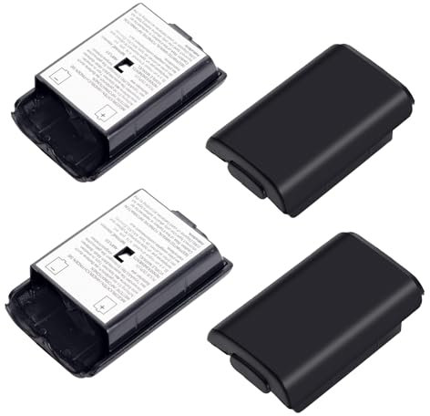 Copribatteria di ricambio per controller wireless Microsoft Xbox 360, confezione da 4, colore nero