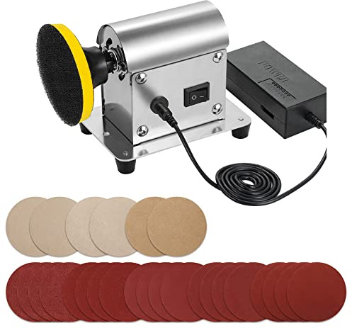 Winartton Machine de polissage électrique pour résine, kit de ponçage et de polissage de résine, comprenant 26 pièces de papier abrasif, outils de moulage époxy pour la fabrication de bijoux
