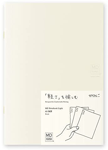 DESIGNPHIL 15303006 - Taccuino Midori MD, leggero, A5, senza righe, set da 3, A