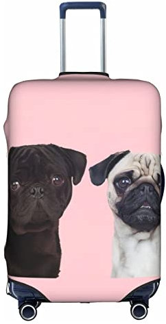 TOPUNY Lustige Tier-Mops-Hunde-Aufdruck, Koffer-Abdeckung, Trolley-Schutz, Gepäck-Schutz-Tasche