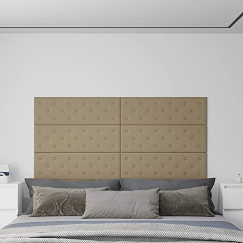 INLIFE Wandpaneele 12 STK. Cappuccino-Braun 90x30cm Kunstleder 3,24 m²,13.15kg,344006