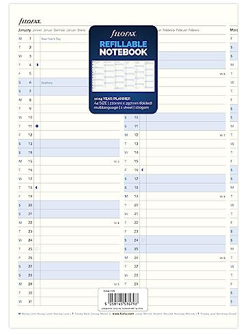 Planner annuale 2024 per Notebook Filofax A4