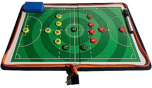 SIDID Tablero Tactico de Futbol Sala Portátil Carpeta Pizarra Táctica de Fútbol, Pizarra Futbol Entrenador para Entrenamiento de Fútbol con Rotulador y Borrador