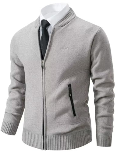 Shuanghao Herren Hoodie mit Kapuze Pullover Pulli Strick-Sweatshirt-Strickjacke-Cardigan, Freizeit-Winter-Kapuzen-Pulli-Strick-Jacke, Fleece-Innenseite Outdoor Herren Kapuzenjacke für Hoodie