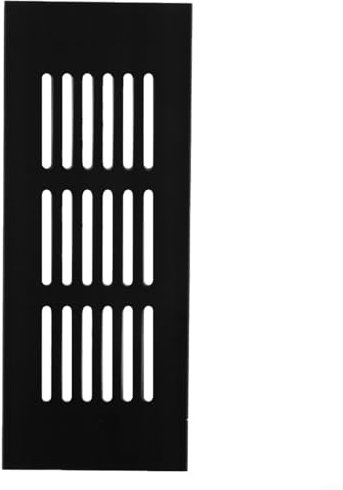 PETSTIBLE Grille de ventilation en alliage d'aluminium pour porte de meuble Noir 60 x 150 mm