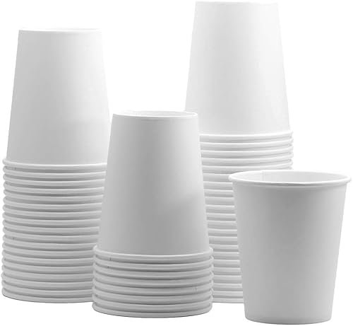 Naturalpackfoods 1000 Vasos de Cartón Desechables Café | Vasos para Café de 200ml / 7oz | Reciclables para Bebidas Calientes y Frías Café Té Oficinas y Bares | Vaso Blanco 200cc - 1000unids