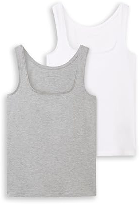 Tom Tailor Damen Basic Top im Doppelpack