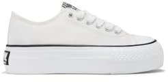 B&W BJSH527061 Zapatillas de Lona para niñas, Cordones y Plataforma, Zapatillas con Plataforma para niñas, Ideales para Verano NIÑA Zapatillas