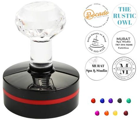 Individuelle selbstbedruckte Business-Stempel, selbstgedruckte runde Logo-Stempel, personalisierte selbstbedruckte Gummistempel, Geschäftsstempel, Herkunftsbuchpost, 9 Farben, kann QR-Codes hochladen