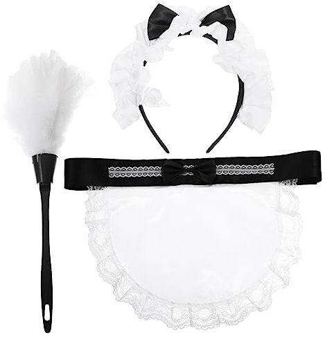 Yardenfun 1 Set Maid Costume Maid Headband Maid Duster Maid Apron Cosplay Costume Accessories Decoracion De Cumpleaños Para Mujer Cleaning Lady Cosplay Props Plumage Duster Props
