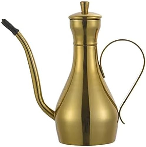 Distributeur d'huile d'olive, bruin d'huile en acier inoxydable/verseur de vinaigre, pot d'huile étanche/bouteille d'huile d'olive/récipient de stockage d'huile d'olive,d'or,150 ml