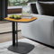 Artloge Beistelltisch C-Form Sofatisch Quadratischer, stylischer Kaffeetisch Luxus Kratzfestes Leder Kleiner Beistelltisch, Wohnzimmertisch mit Metallgestell für Couch und Sofa 45×45×50cm, Orange