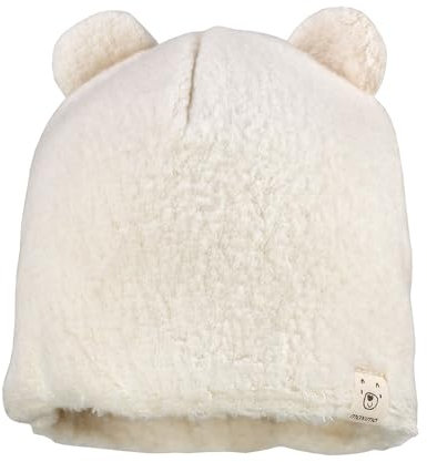 maximo GOTS Baby-Mütze, Teddyfell kleine Öhrchen Made in Germany Sherpa