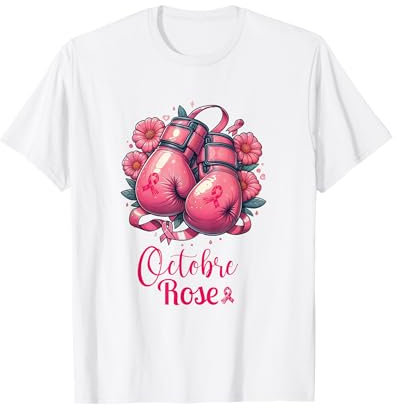 Octobre Rose 2024, Ruban Rose Cancer du Sein Sensibilisation T-Shirt