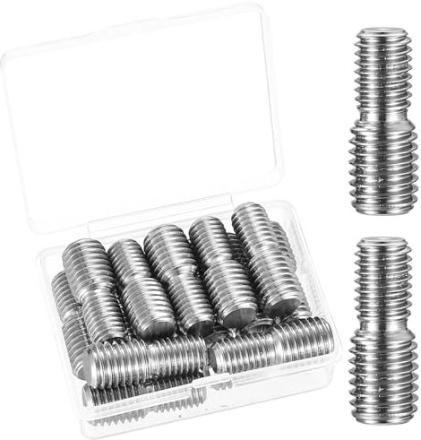 15 Pcs Tornillos Roscados de Doble Extremo,Tornillos de Doble Cabeza M10x1.5 a M12x1.75Acero Inoxidable, Varilla Pernos Reductor Adaptador de Rosca para Muebles Herraje(M10x1.5 a M12x1.75)