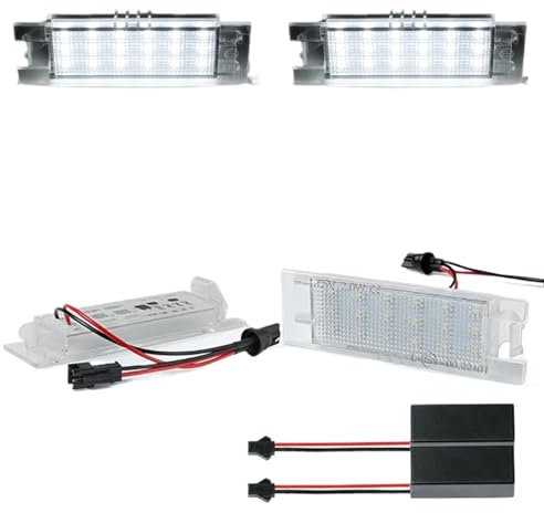 Rynplex 24-SMD LED License Plate Light Lamps, for OPEL, for VAUXHALL Adam, for Astra H, for Astra J, for Astra K Cascada Corsa C Corsa D Corsa E Insignia A Number Plate Lamp(18 SMD)